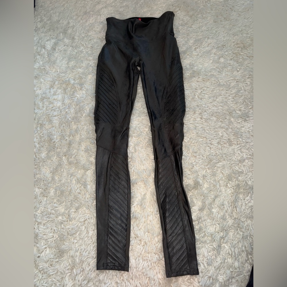 SPANX Slate Gray moto Leggings